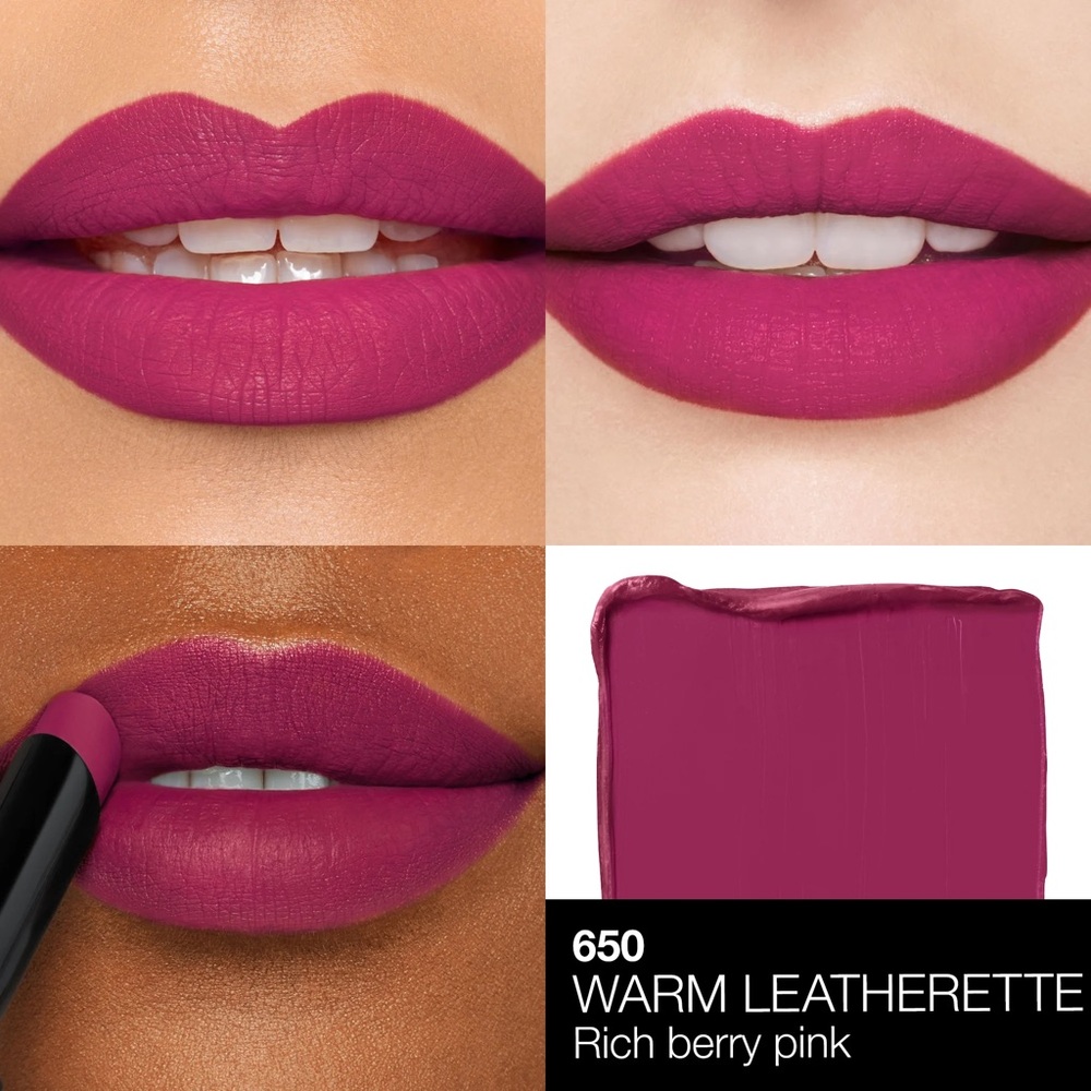Ⓜ️Warm Leatherette NARS Powermatte Lipstick Rich Berry Pink Brand New in Box - Picture 2 of 7